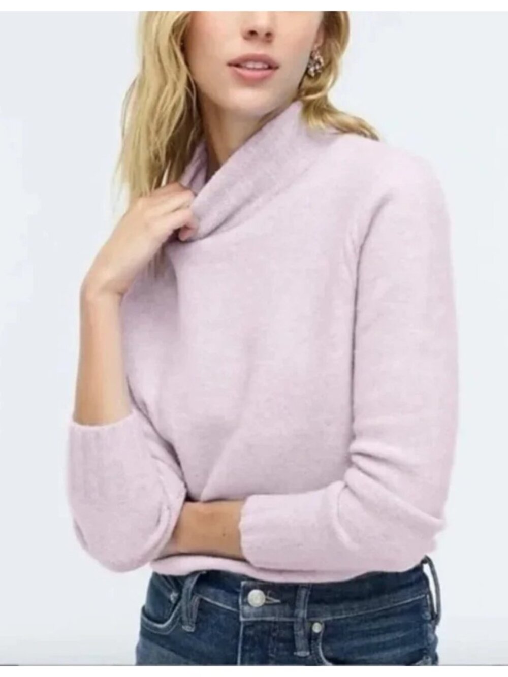 NWT J. Crew Soft Yarn Lilac Purple Mockneck Sweater sz L